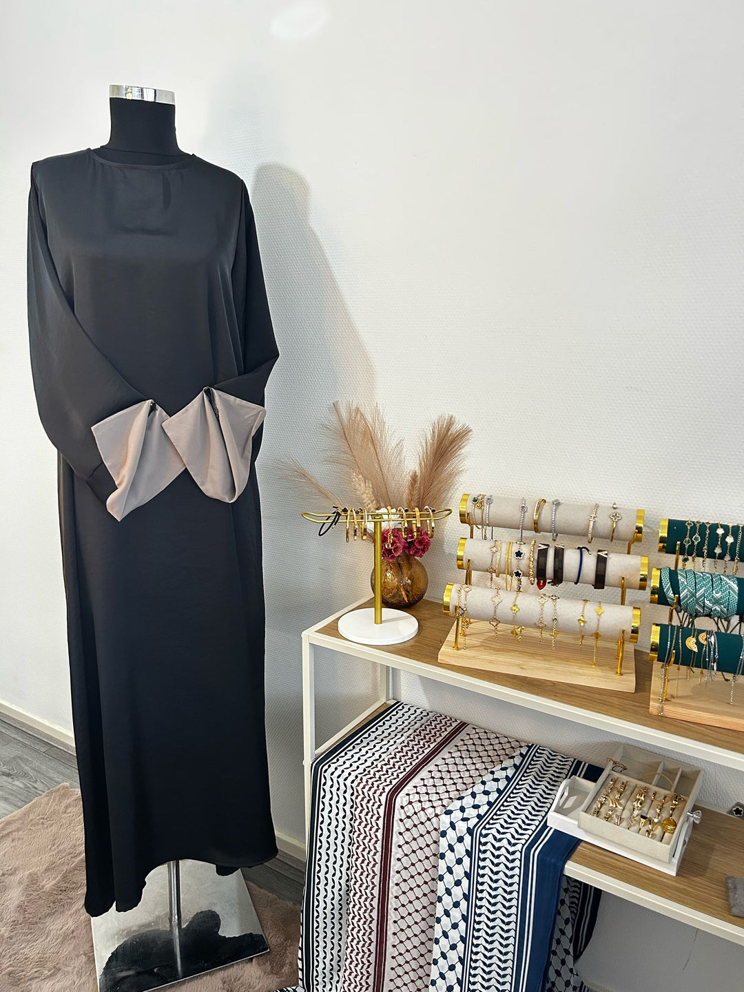 Plain Satin Black Abaya