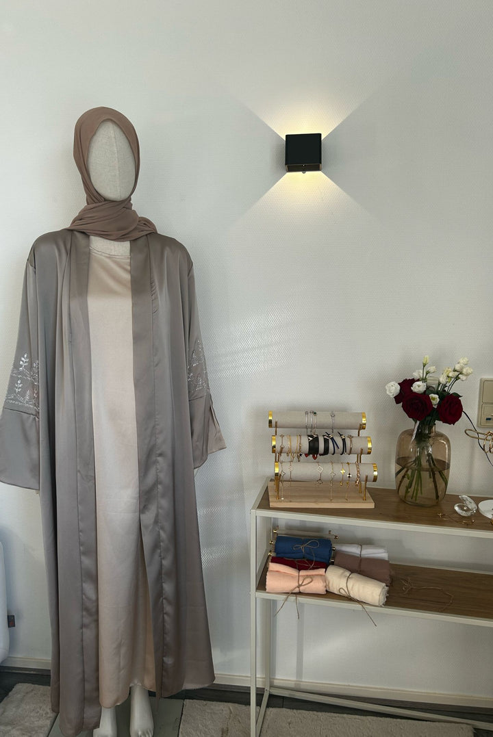 Glitter Satin Abaya Naazia