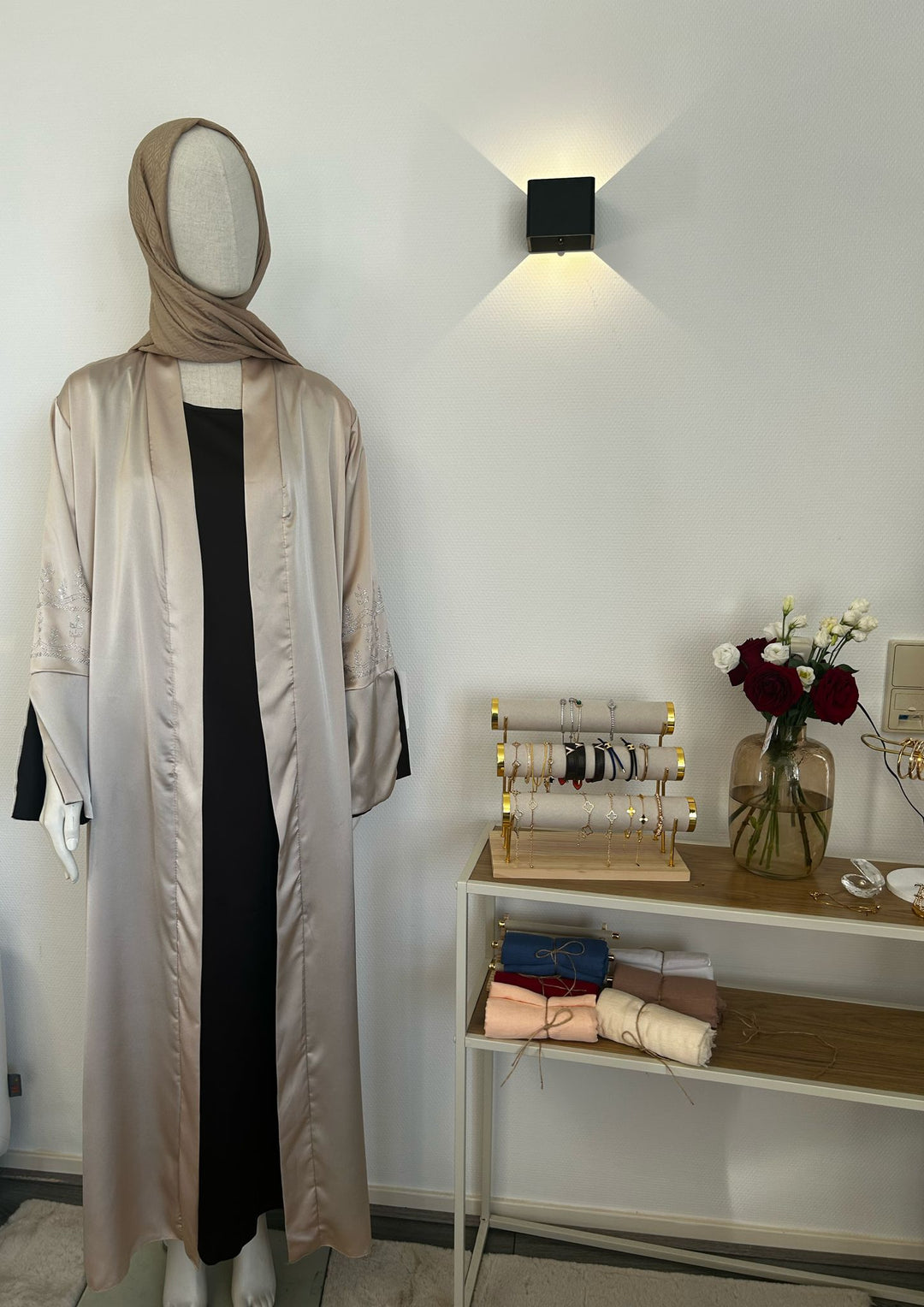 Glitter Satin Abaya Naazia