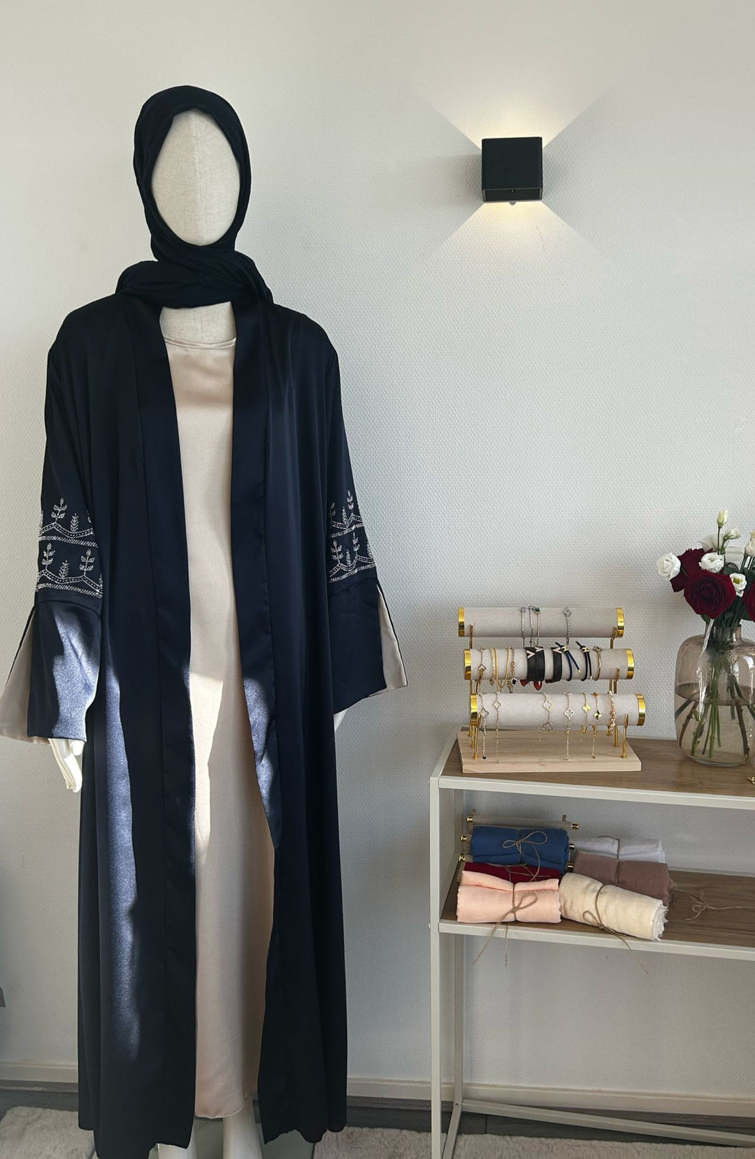 Glitter Satin Abaya Naazia