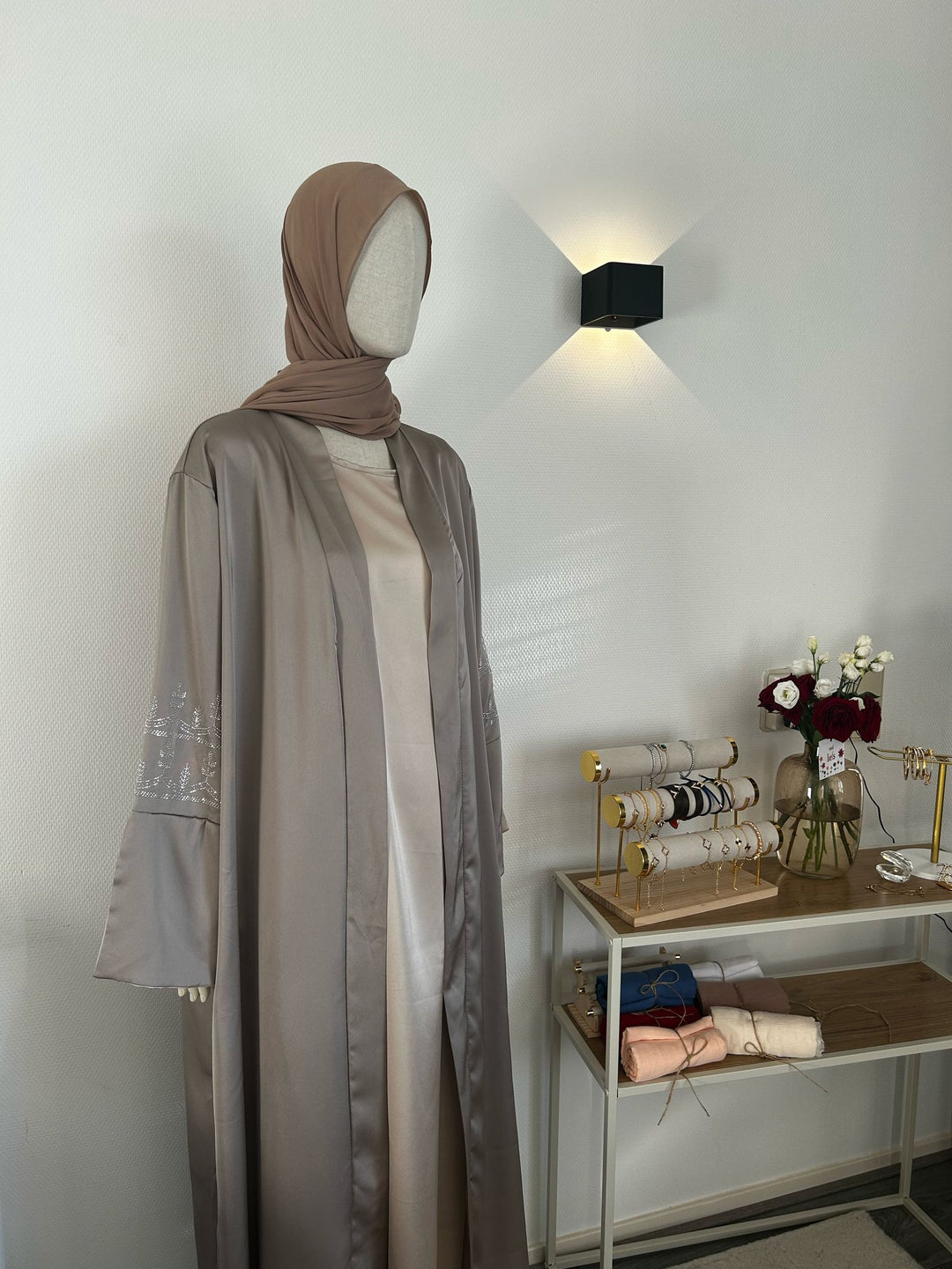 Glitter Satin Abaya Naazia